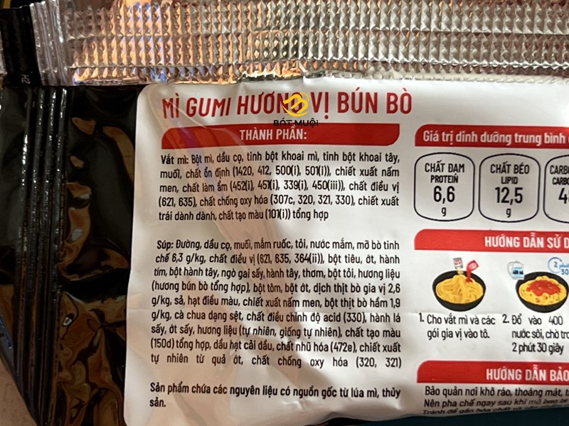 Mì gói GUMI (OMACHI HOUSE) vị bún bò gói 75g - BAT MUOI