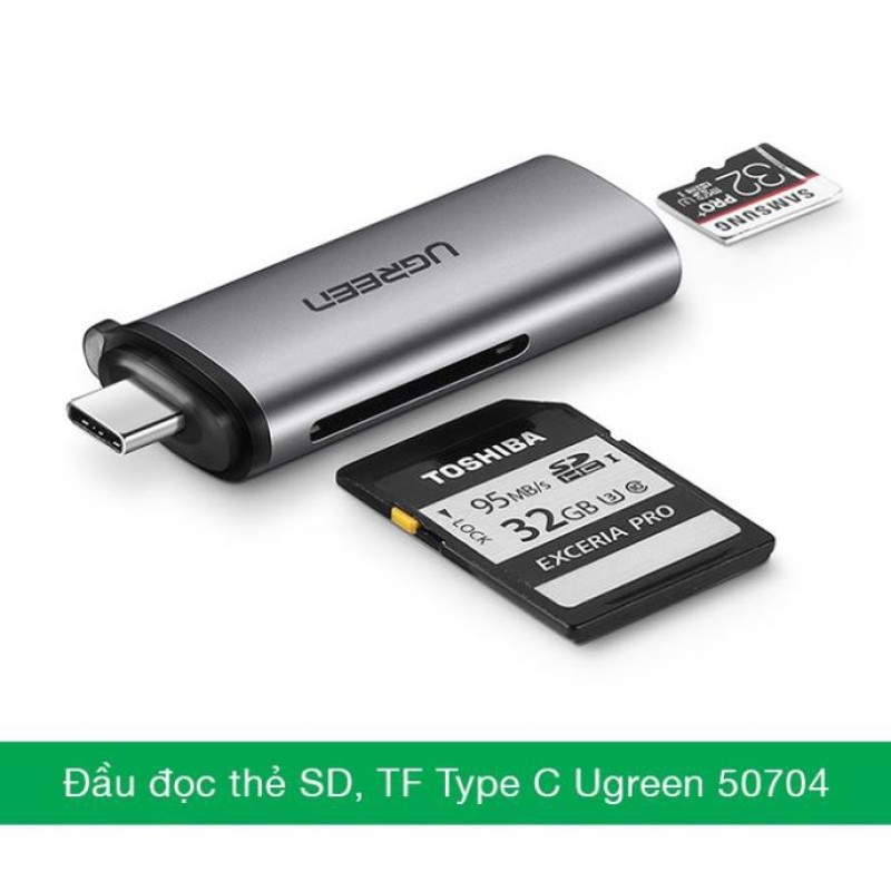 Bảng giá Đầu đọc thẻ SD/TF cắm điện thoại cổng USB Type C Ugreen 50704 Bảo hành 18 tháng Phong Vũ
