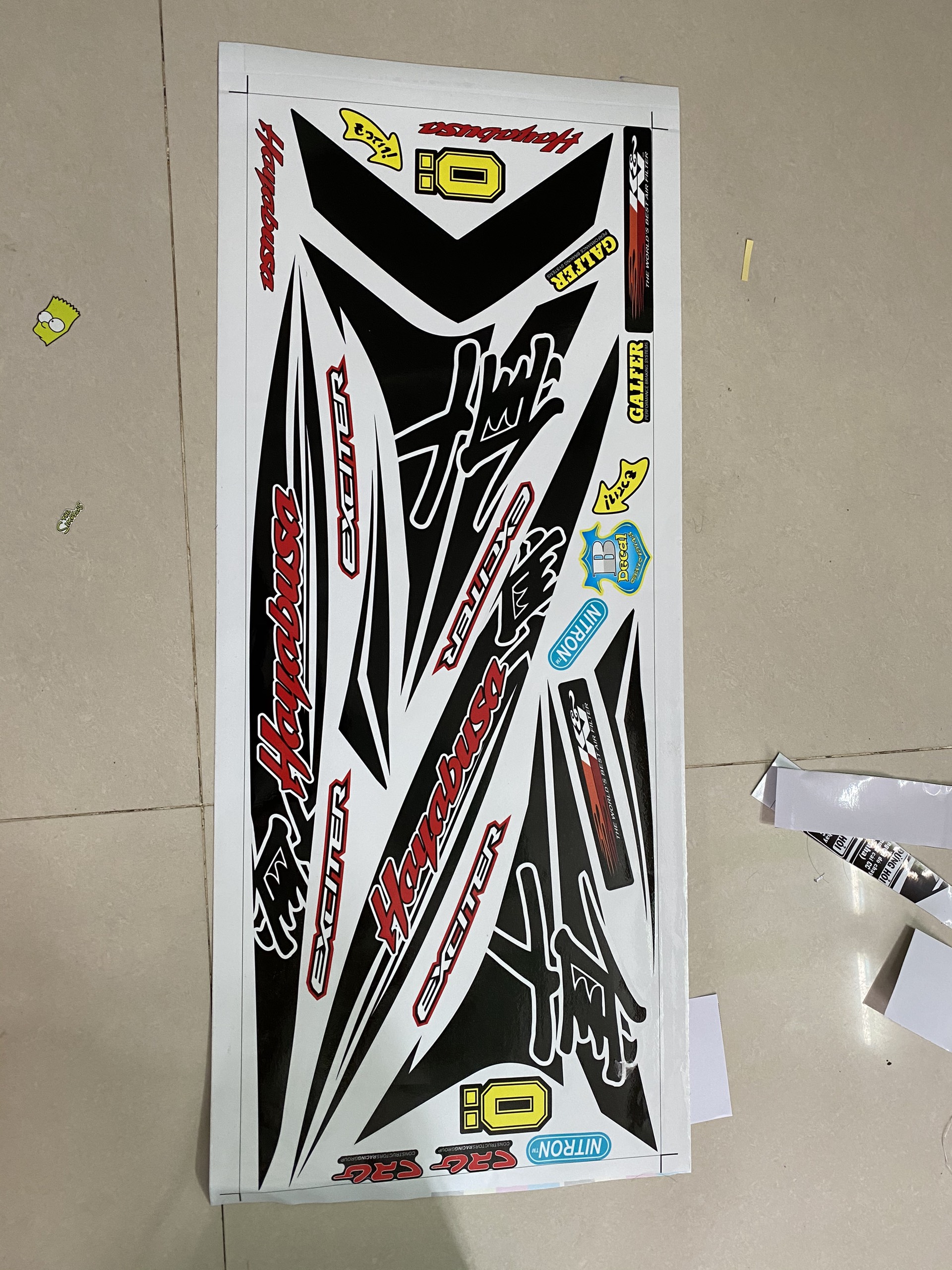 TEM RỜI EXCITER 150 HAYABUSA DÁN XE TRẮNG