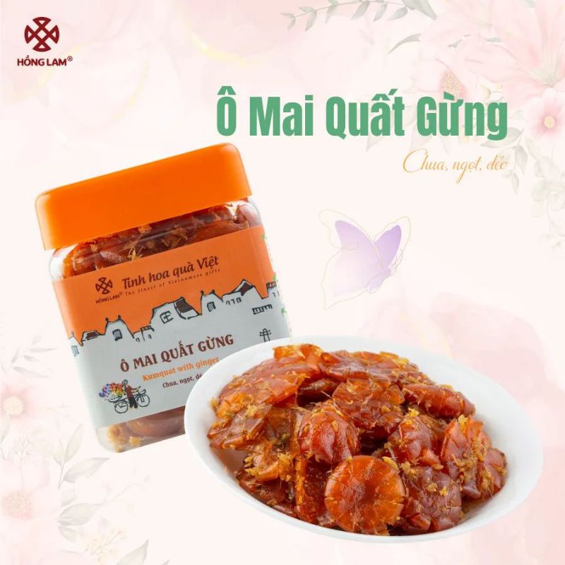 Ô Mai Quất Gừng hộp 200g - Ô mai  Hồng Lam 11 Hàng Đường