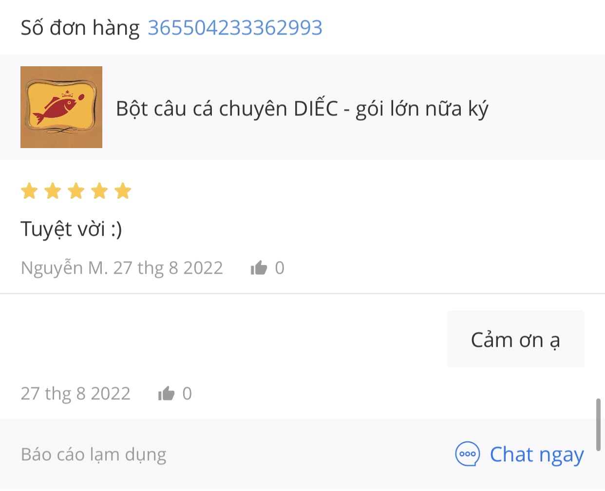 Bột câu cá Diếc - Vương Ngư Yên