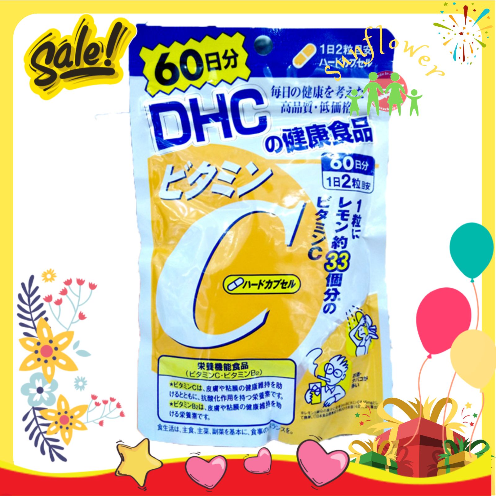 Bổ sung vitamin C 120 viên 60 ngày giúp trắng da làm mờ tàn nhang - Shop Sunflower