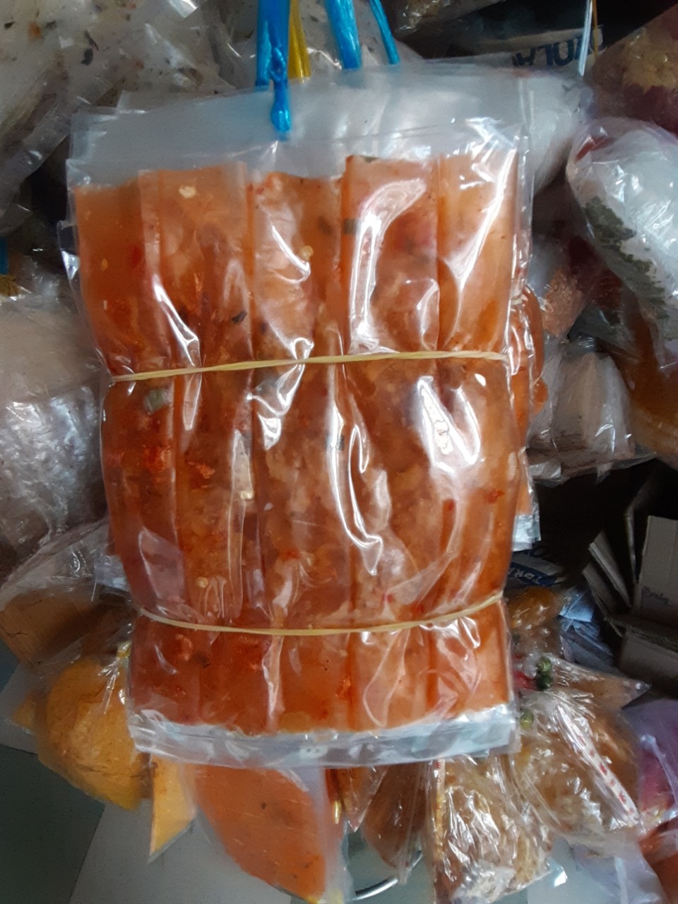 (1 bịch ) Bánh tráng dẻo tôm cuộn hành phi.