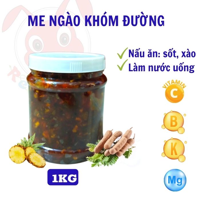 Me ngào khóm đường - 1kg- 500g- pha nước, nấu ăn
