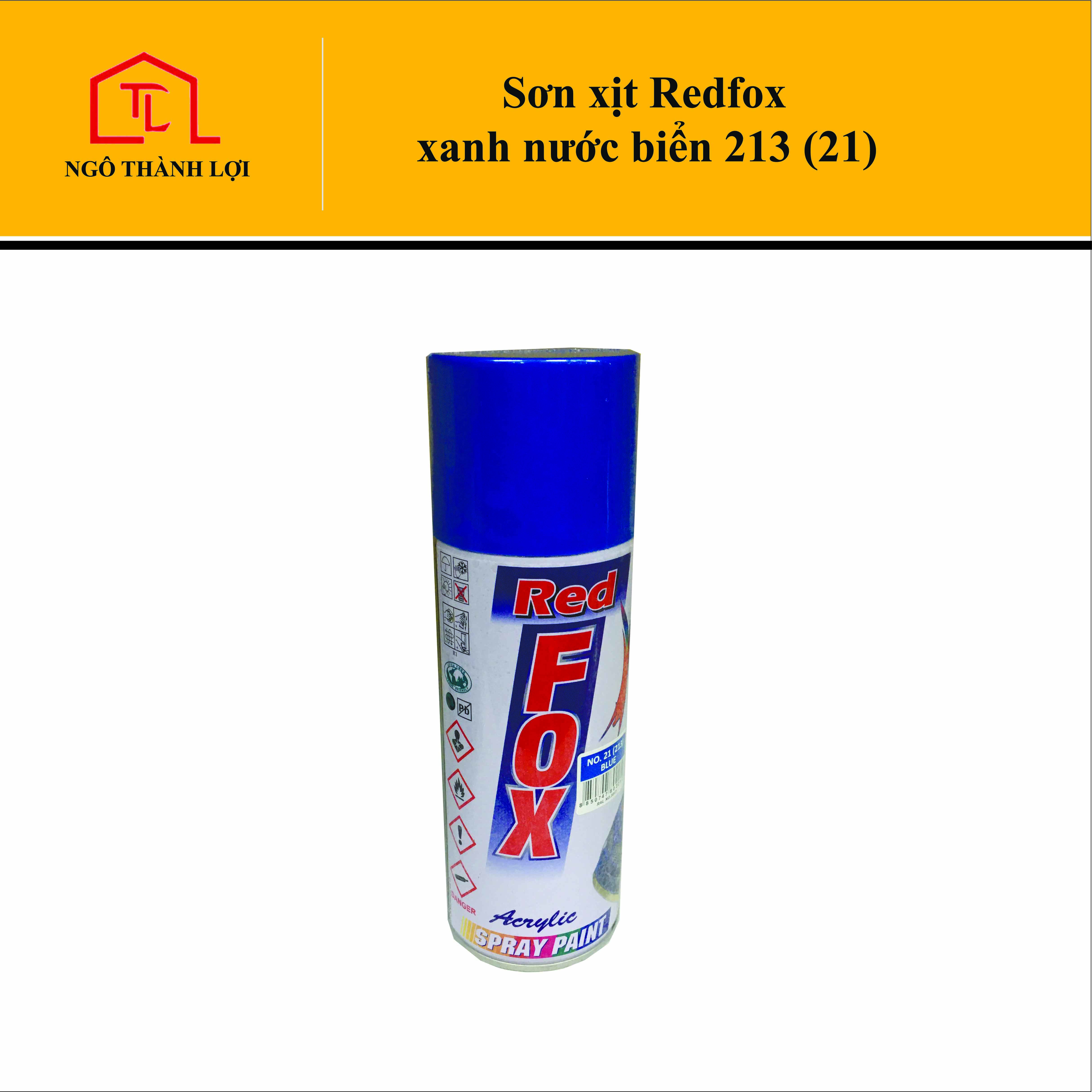 Sơn xịt Redfox Xanh đen 216, xanh dương 242, xanh nước biển 213, xanh da trời 224, xanh lá nhạt 217