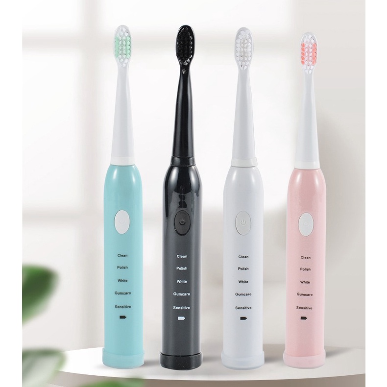Bàn chải đánh răng điện 5 chế độ rung, Tặng kèm 4 đầu bàn chải, Bàn chải răng chạy điện, Bàn chải điện