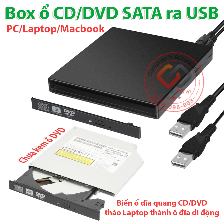 Drive box CD DVD laptop USB output, đựng ổ optical computer laptop drive cdrw DVD-RW Portable External