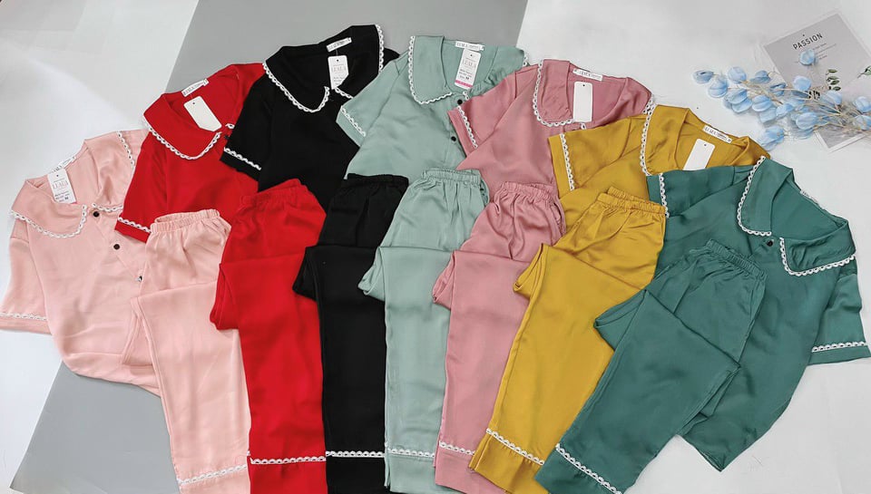 ĐỒ BỘ Pijama LỤA SATIN VIỀN REN CAO CẤP NỮ