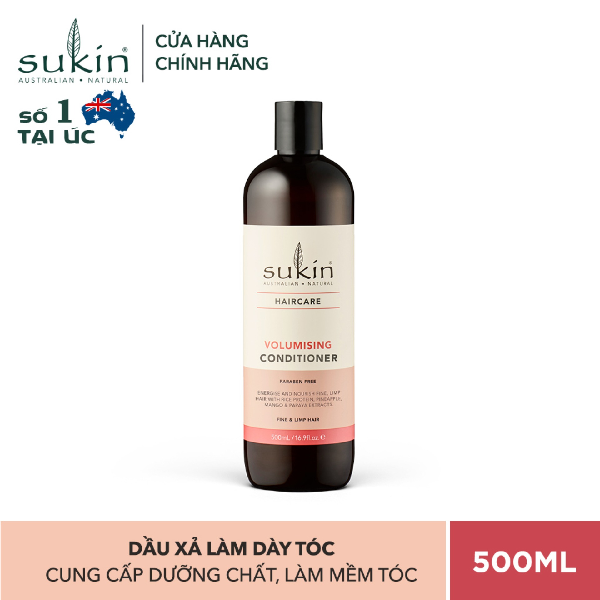 Dầu xả làm dày tóc Sukin Volumising Conditioner 500ml