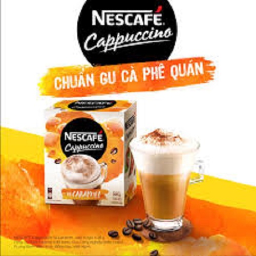 Nescafe Cappuccino Vị Caramel (hộp 10 gói x 20gr) - cà phê hòa tan 3in1