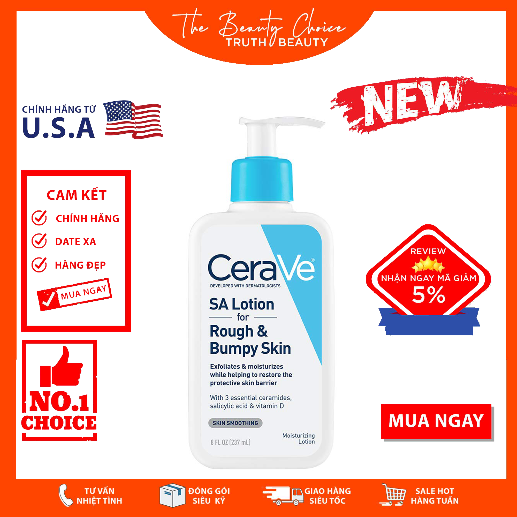Kem dưỡng ẩm CeraVe SA Lotion For Rough & Bumpy Skin (237mL)