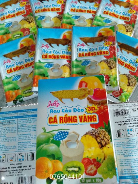 GÓI RAU CÂU DẺO 3D CÁ RỒNG VÀNG{GÓI 10gram}