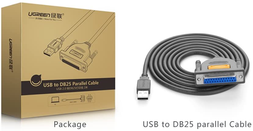 Dây cáp USB to DB25 Ugreen 20224 dành cho máy in