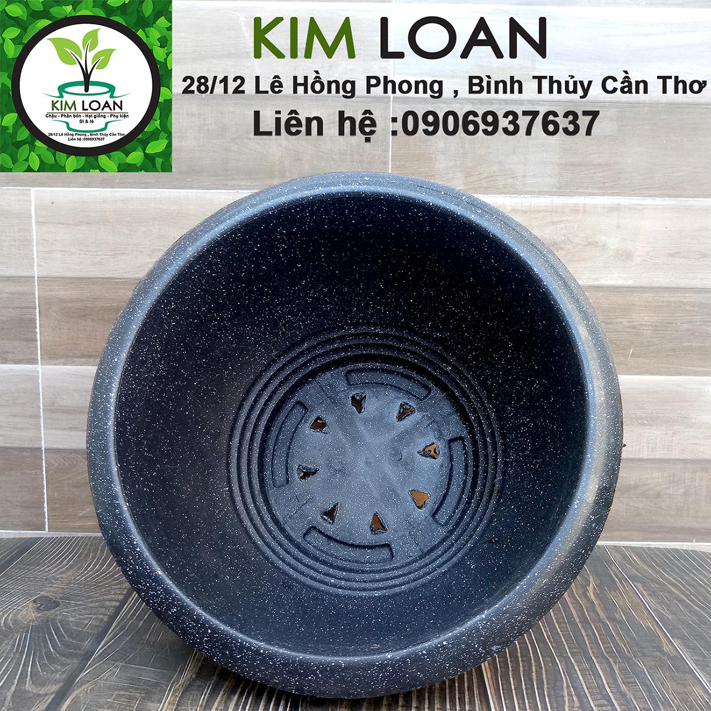 Combo 4 chậu tròn vân đá Cát Tường 35x20cm