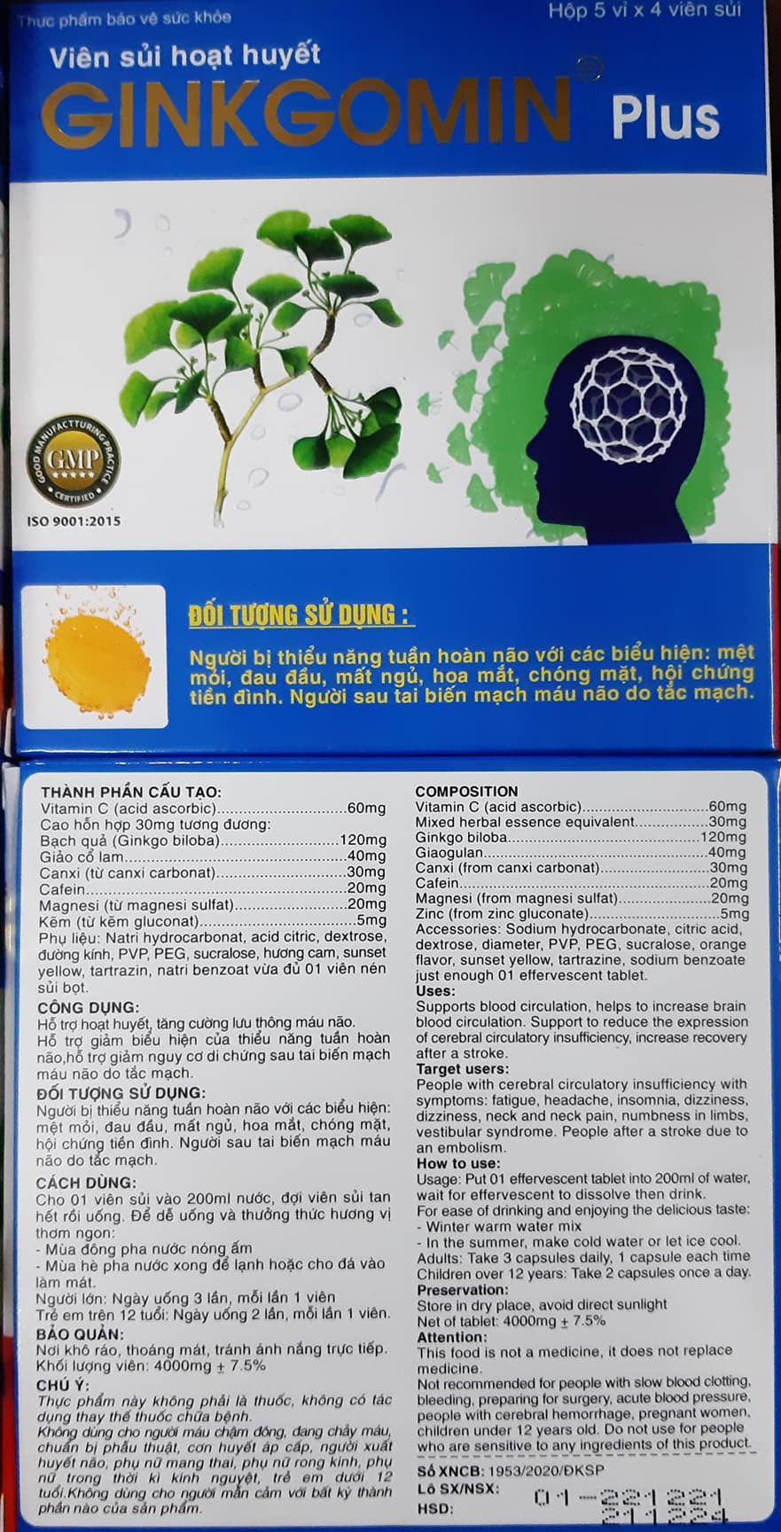 VIÊN SỦI HOẠT HUYẾT GINKGOMIN Plus