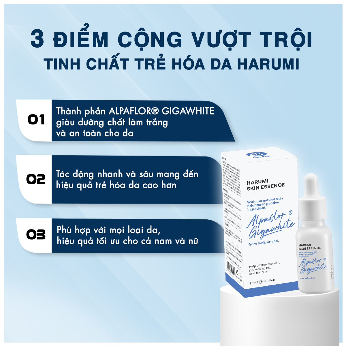 Tinh Chất Trẻ Hoá Da Harumi - Hỗ Trợ Xoá Nhăn, Nâng Cơ, Dưỡng Trắng Da