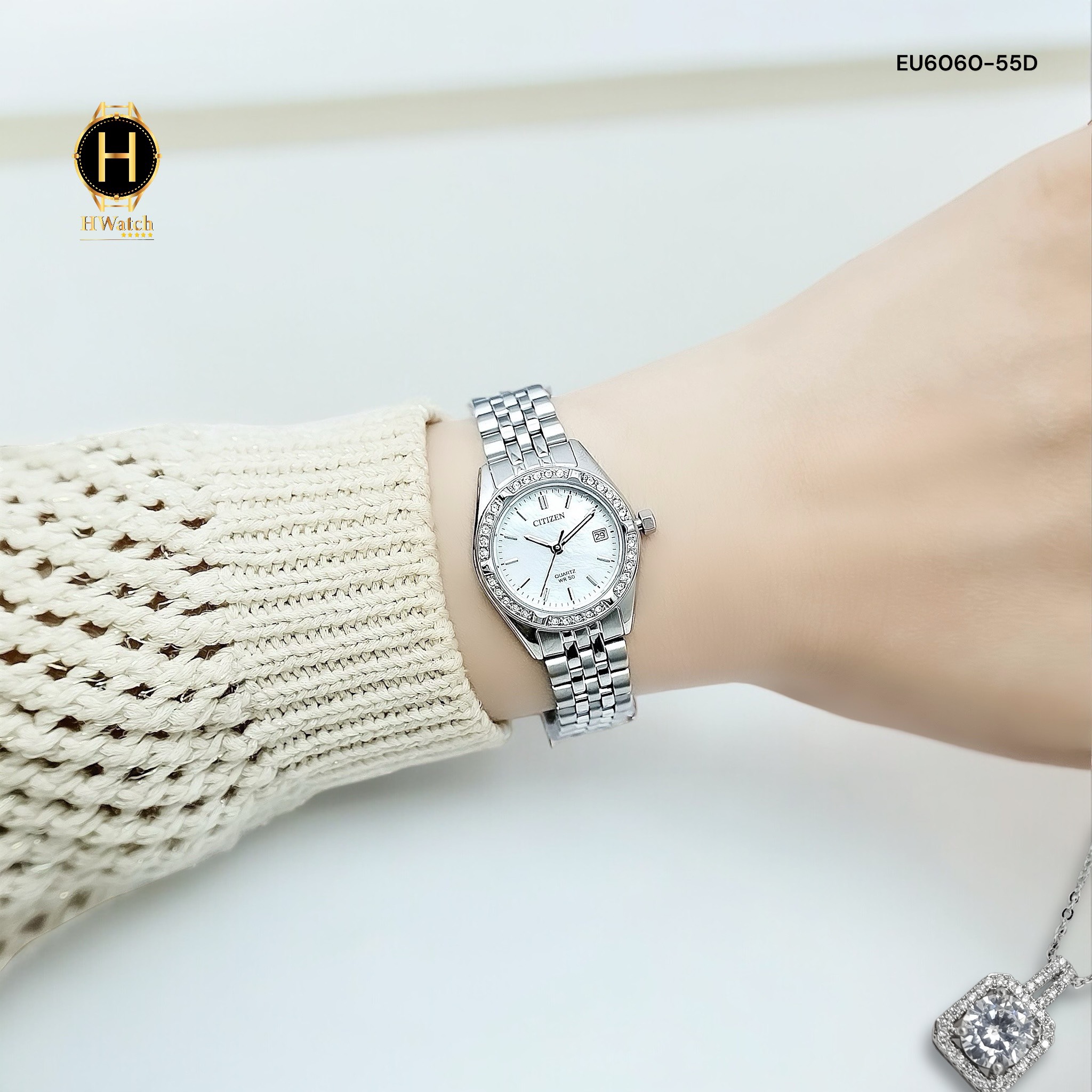 Đồng watch female citizen eu6060-55d machine quartz iron wire