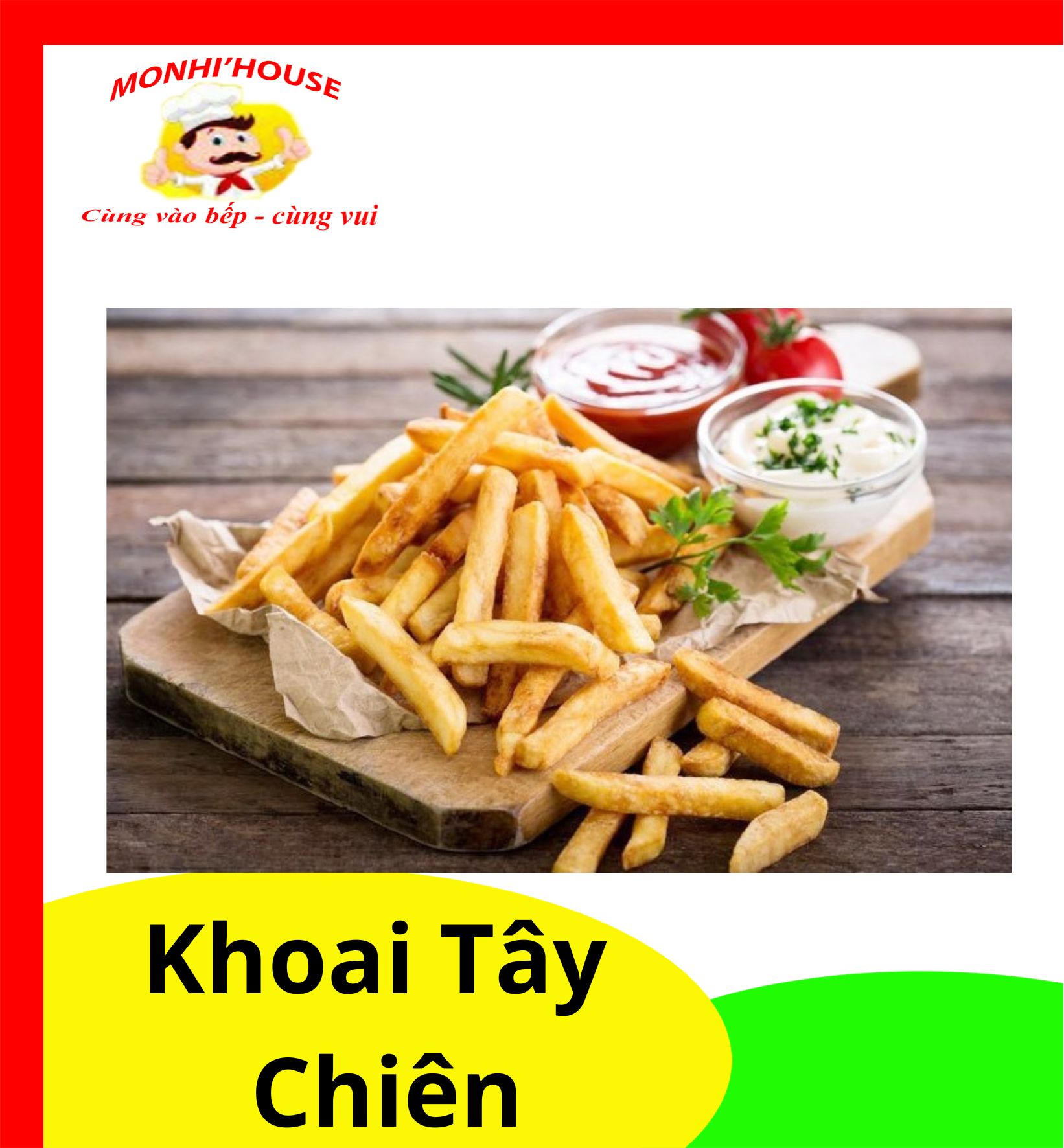 500g khoai tây làm khoai tây chiên giòn ngon