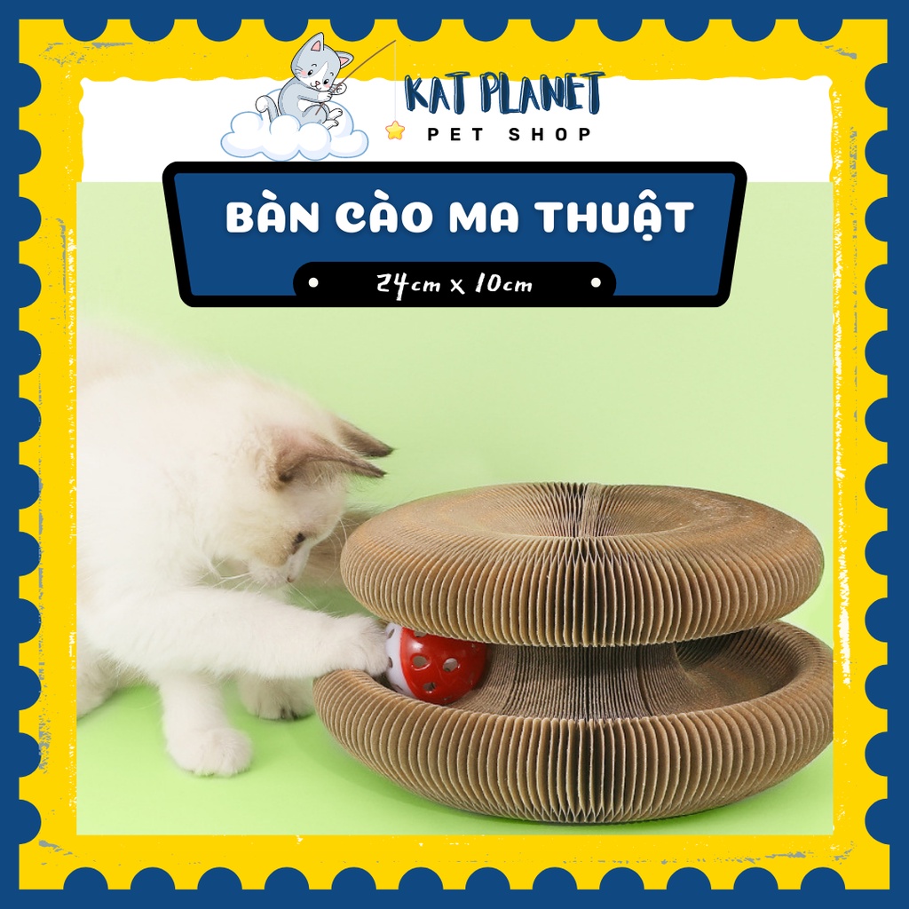 Đồ chơi cho mèo, Bàn cào móng ma thuật, Đồ chơi xoay tròn thay đổi hình dạng - Kat Planet Petshop