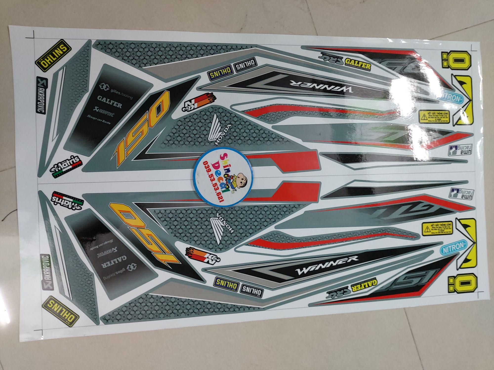 [HCM]Tem winner gtr hoa văn xám xi măng