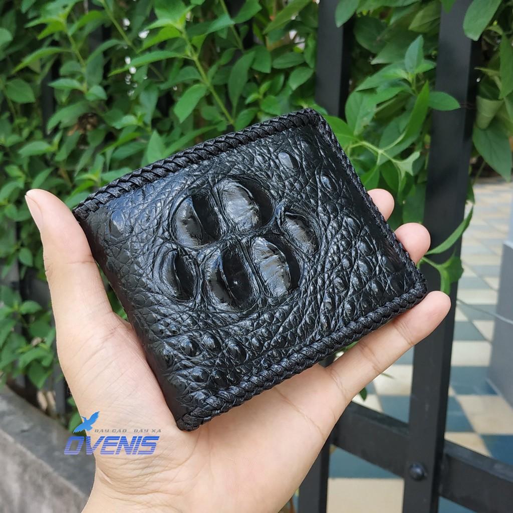 [FREE SHIP] Ví Da Cá Sấu 2 Mặt Đan Viền [GÙ CÁ SẤU ĐẸP NỔI BẬT]