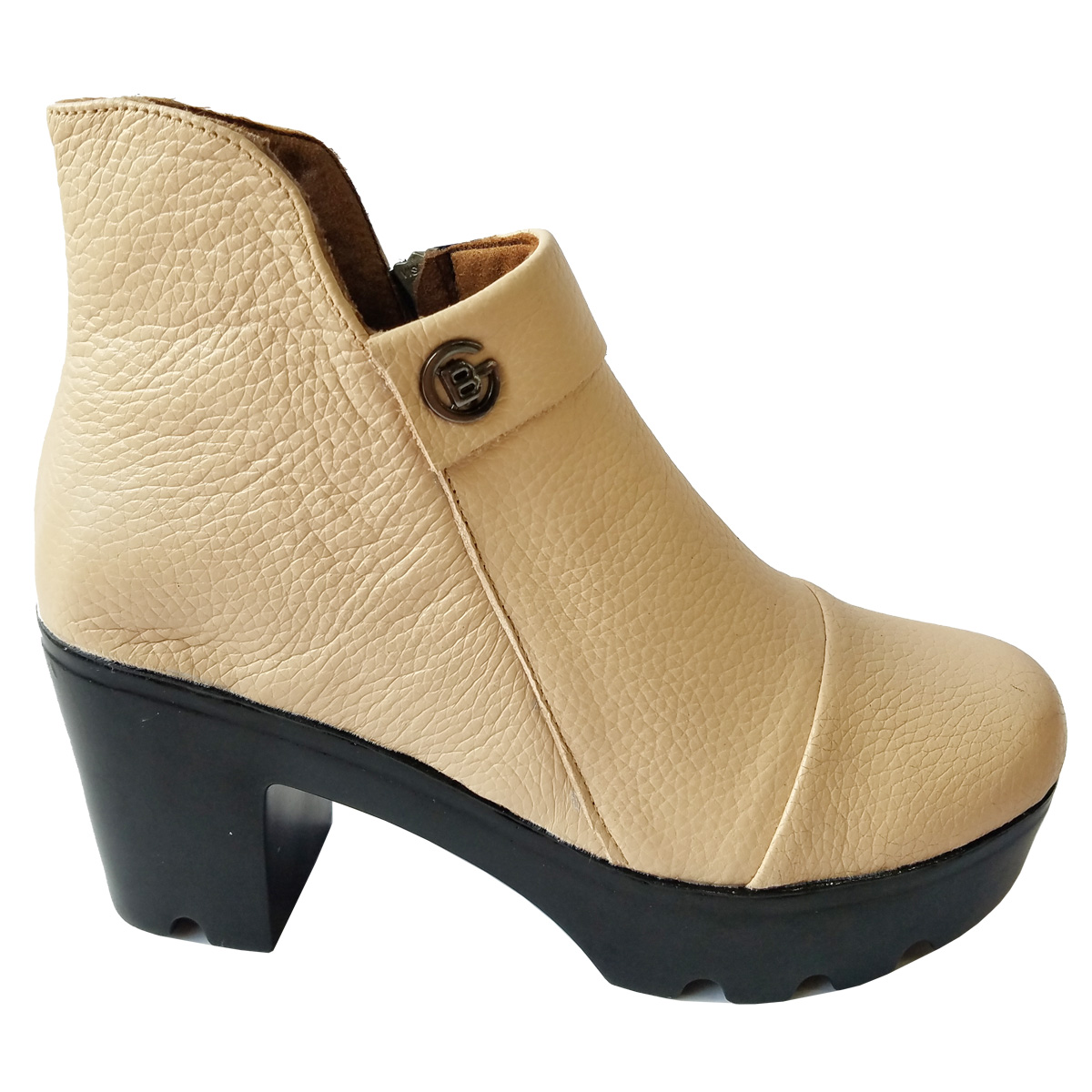 Giày Boot nữ Cổ Thấp BIGBEN Da Bò Cao 7 phân BTN3