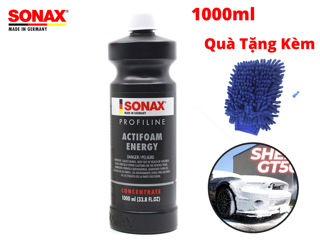 [HCM]Nước Rửa Xe Bọt Tuyết Sonax Profiline Active Foam Energy 1000ml Tặng Bao Tay Rửa Xe 618300