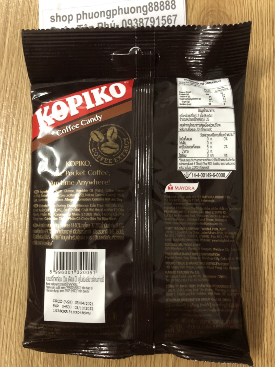 Kẹo Cà Phê Kopiko vị cà phê/ cà phê sữa 135gram