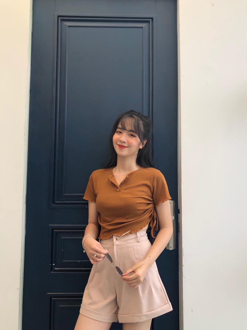 Quần short nữ gập gấu