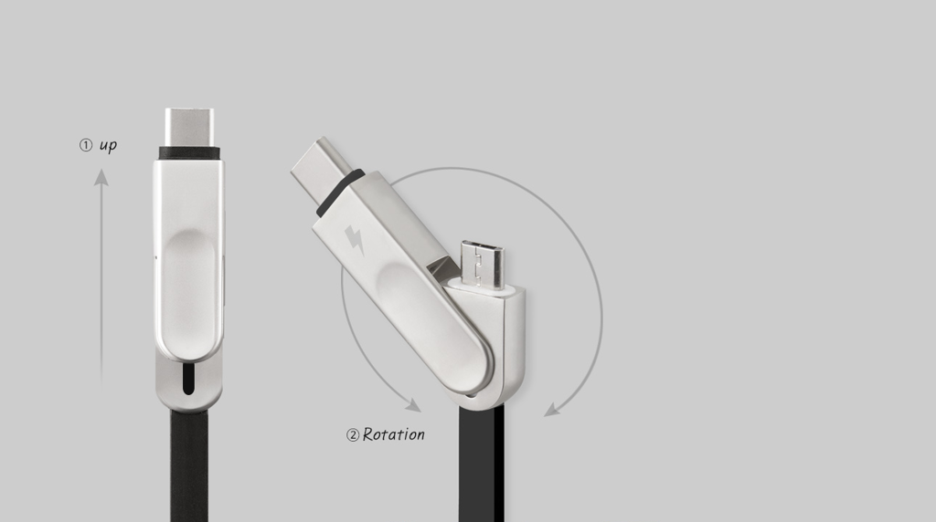 [HCM]Cáp sạc 2 in 1 type C & Micro dài 1m - Great Type C Micro 5Pin Charging & Data Cable USB-34  HÀNG NỘI ĐỊA HÀN QUỐC CAO CÁP CHÍNH HÃNG
