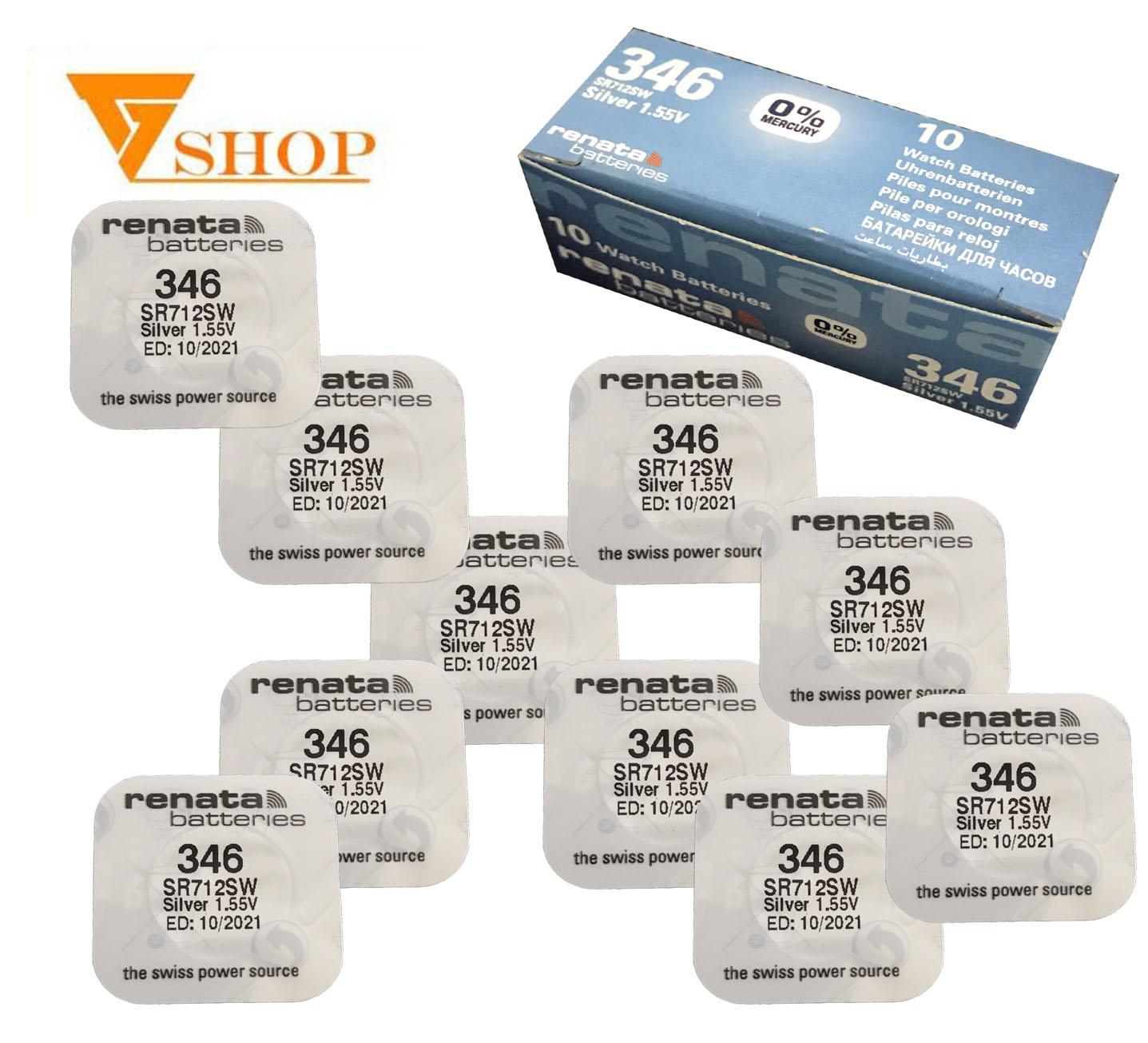 Com bo 2 vỉ pin SR712SW Renata 1,55v. Pin 346( 1 vỉ 1 viên)