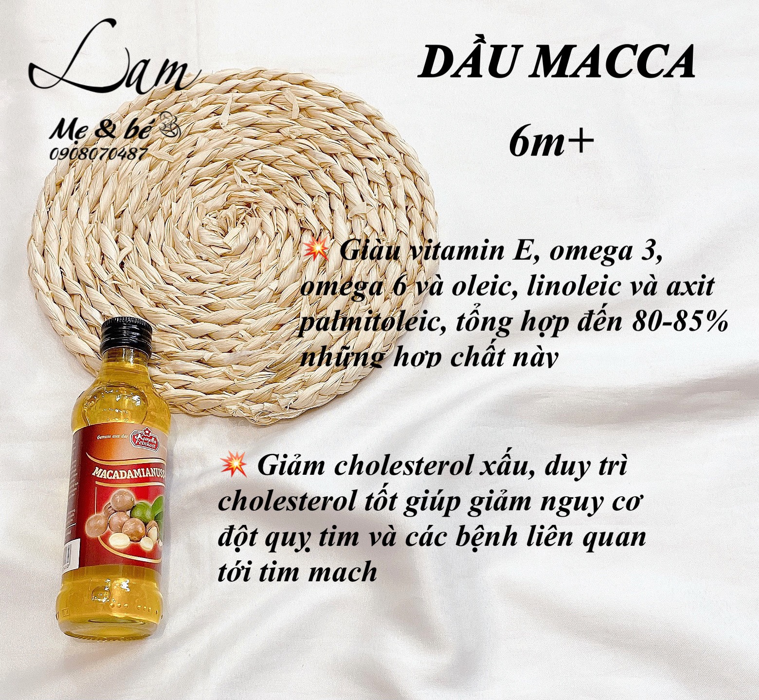 Dầu macca cho bé ăn dặm 100ml - SHOPLAM