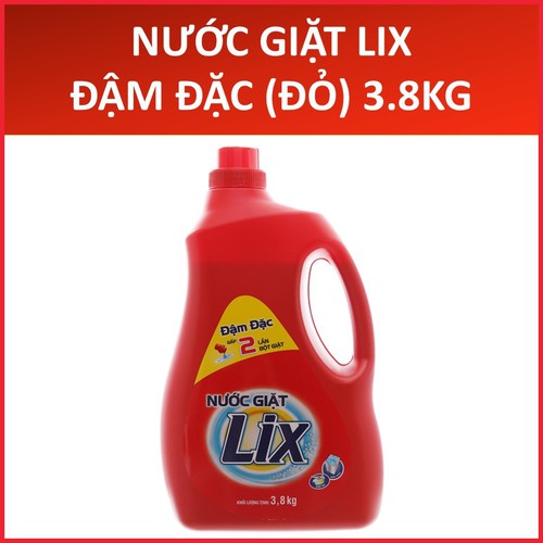 [HCM]Nước giặt Lix đậm đặc chai 3.8kg