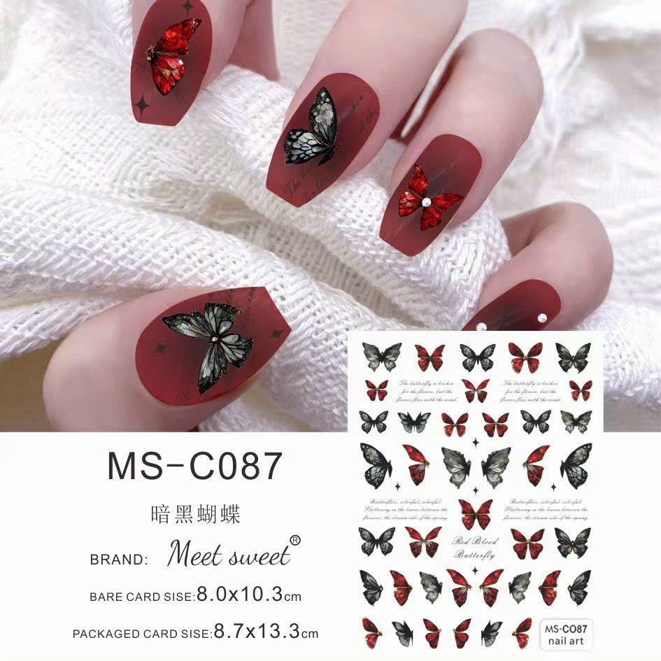 Sticker mẫu bướm 3d miếng dán móng tay nail