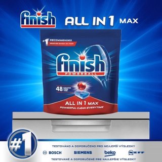 Túi 48 viên rửa chén Finish All In 1 Max Dishwasher Tablets QT09438 thumbnail