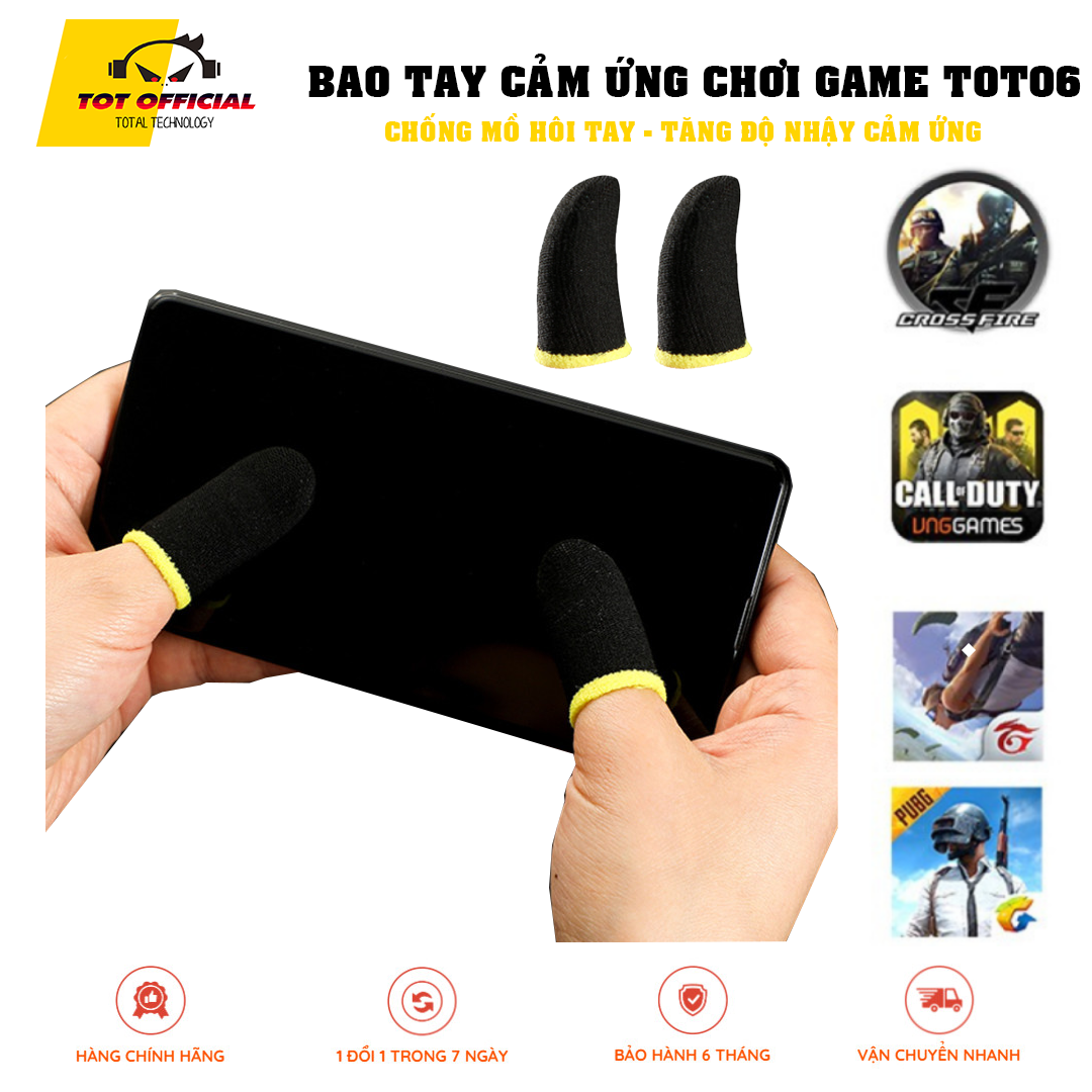 Găng tay cảm ứng chơi game Mobile TOT06 Chống mồ hôi tay, Tăng độ nhẩy cảm ứng, Phụ kiện chơi game