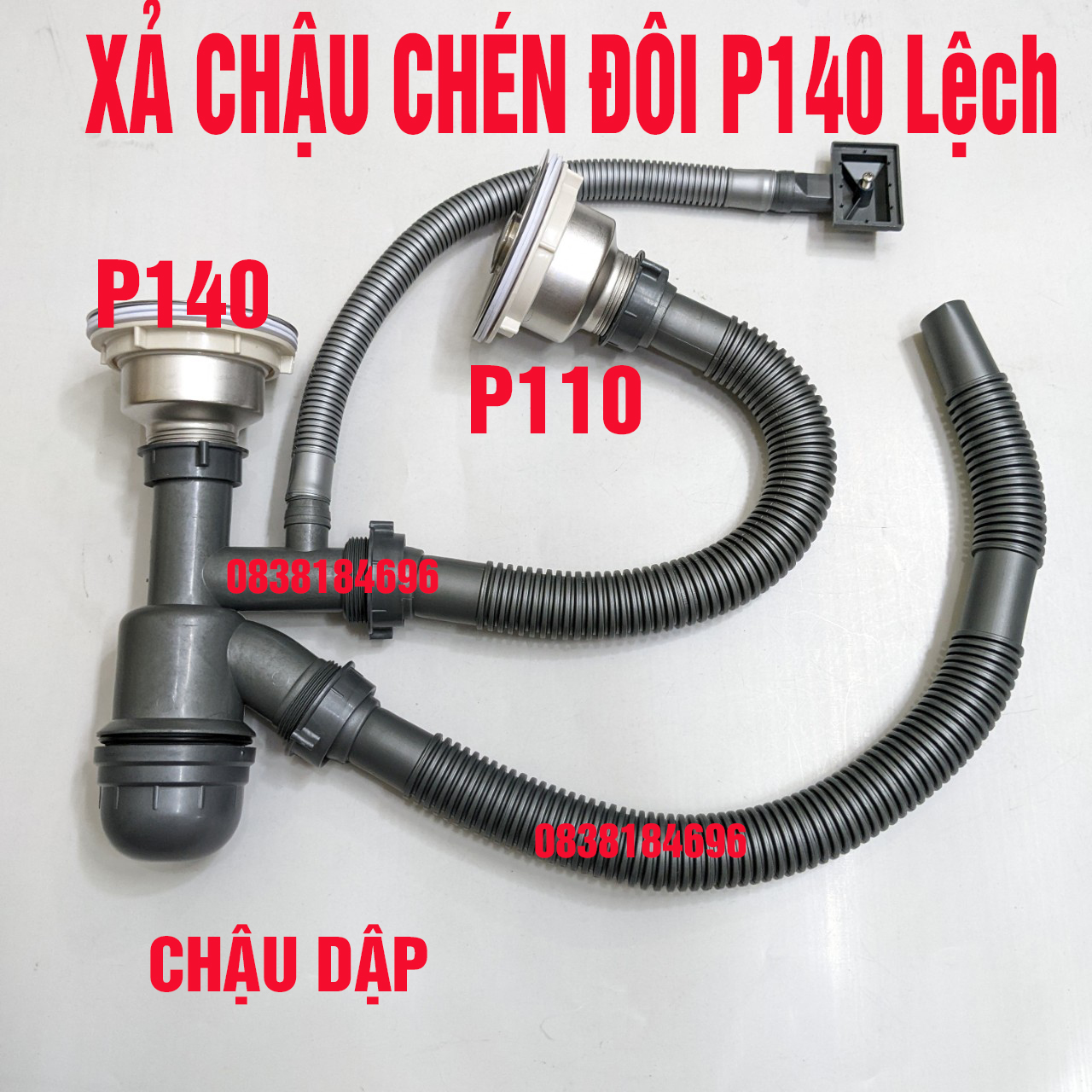 Xả chậu chén đôi phi 140 lệch 110 bộ xả chậu chén đôi phi 140mmxi phôngbộ xả chậu rửa chén 2 hộc inox 304 phi 140mmbộ xả chậu rửa chén 2 hộc inox 304 phi 140mmbộ xả xi phông chậu rửa chén - bát đôi phi 140 1 bên 110