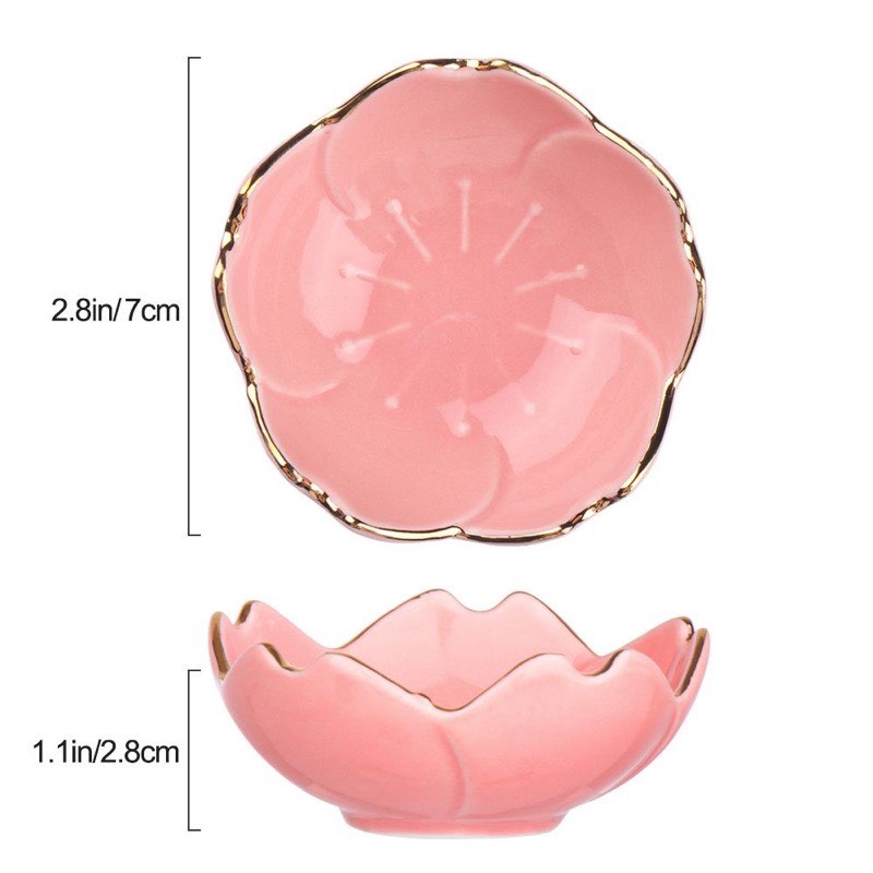 Chén sứ đựng nước chấm, bát đĩa sứ decor phong cách hoa đào Nhật Bản