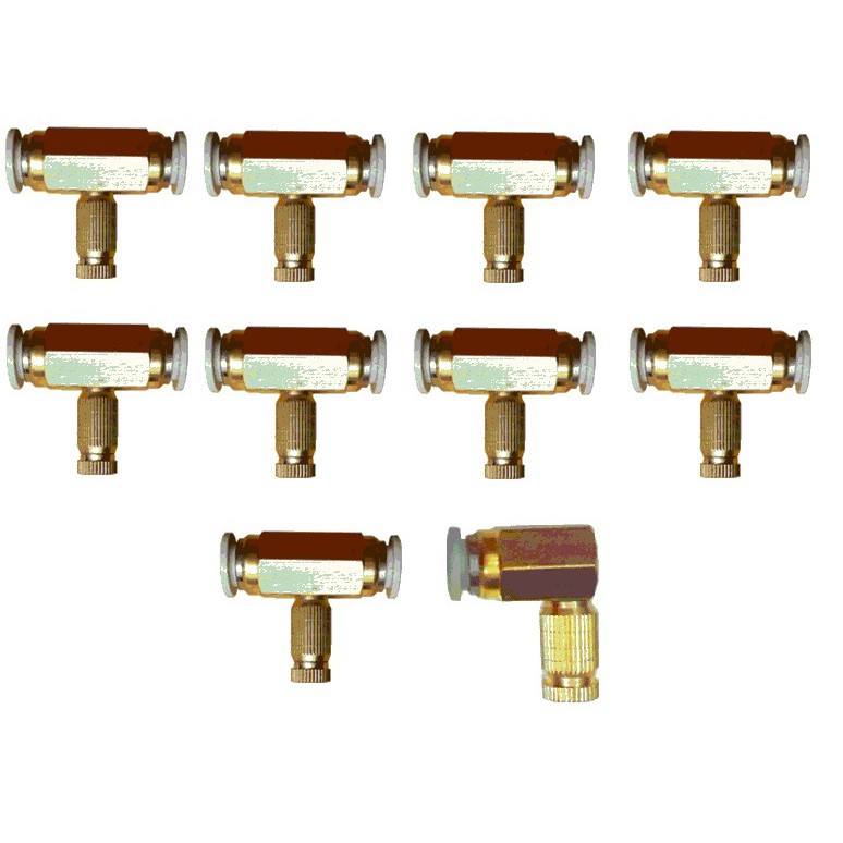 Combo 10 đế đồng kèm béc phun sương số 1-8