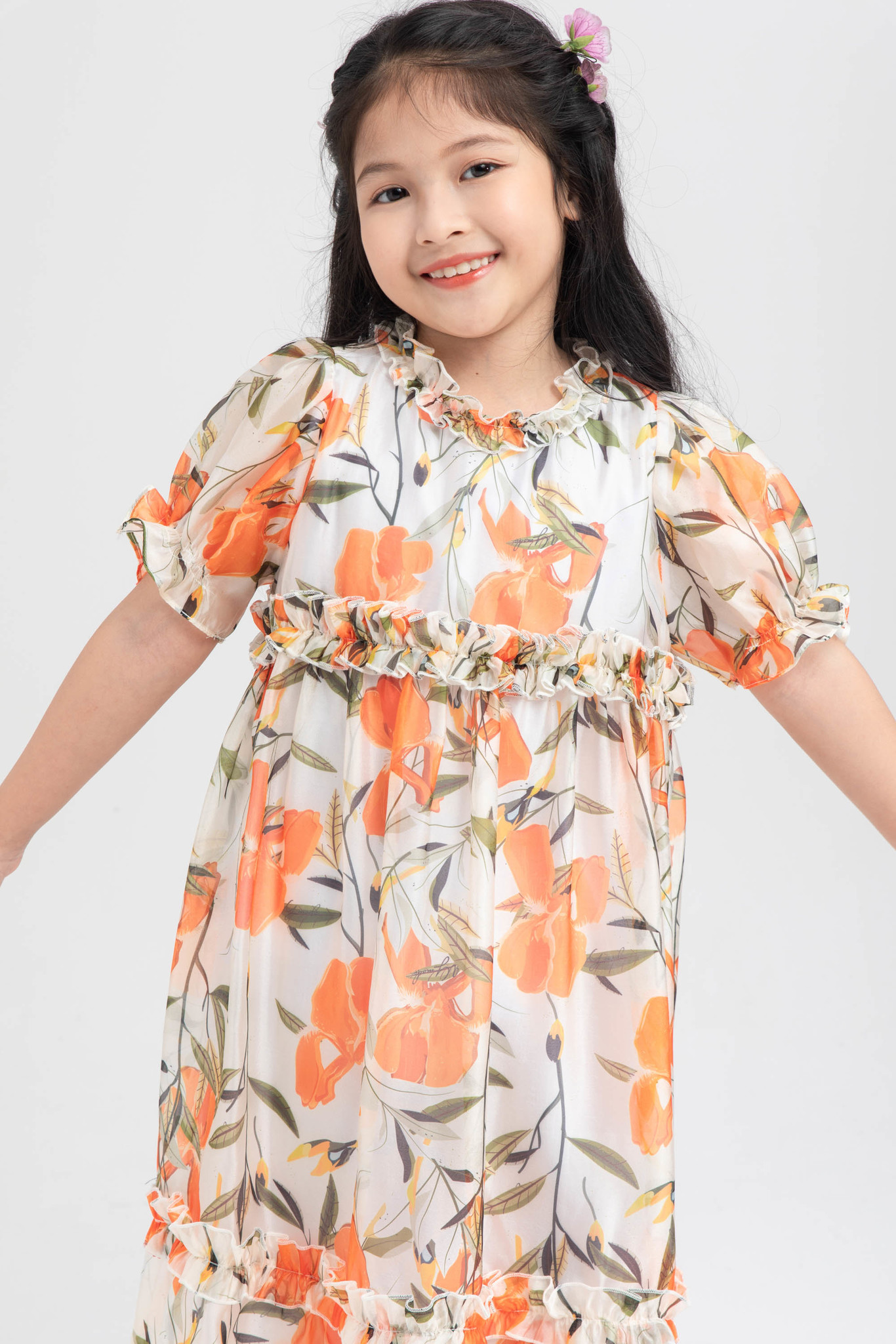 Đầm voan bé gái IVY moda MS 48G1225