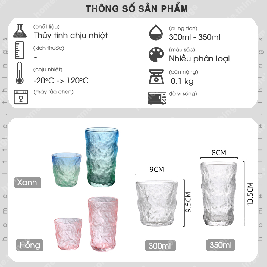 [HCM]Ly cốc thủy tinh uống nước cà phê vân băng đá độc đáo