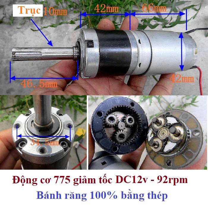 [HCM]Động cơ giảm tốc cỡ trung Motor 550 775