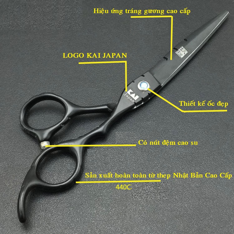 CẶP KÉO CẮT TÓC NHẬT BẢN CAO CẤP MÀU ĐEN - Kéo cắt