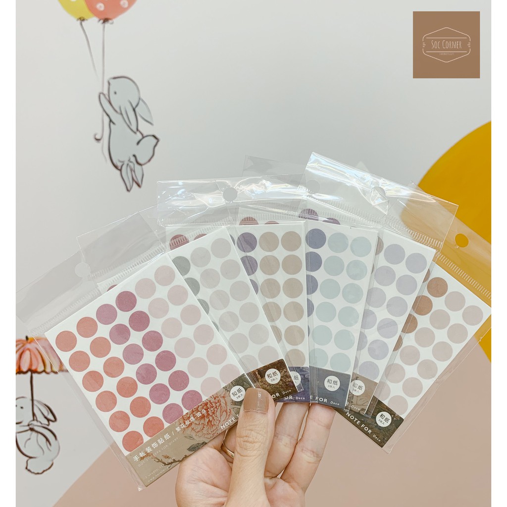 [HCM]Set Sticker dán tròn tông màu Pastel