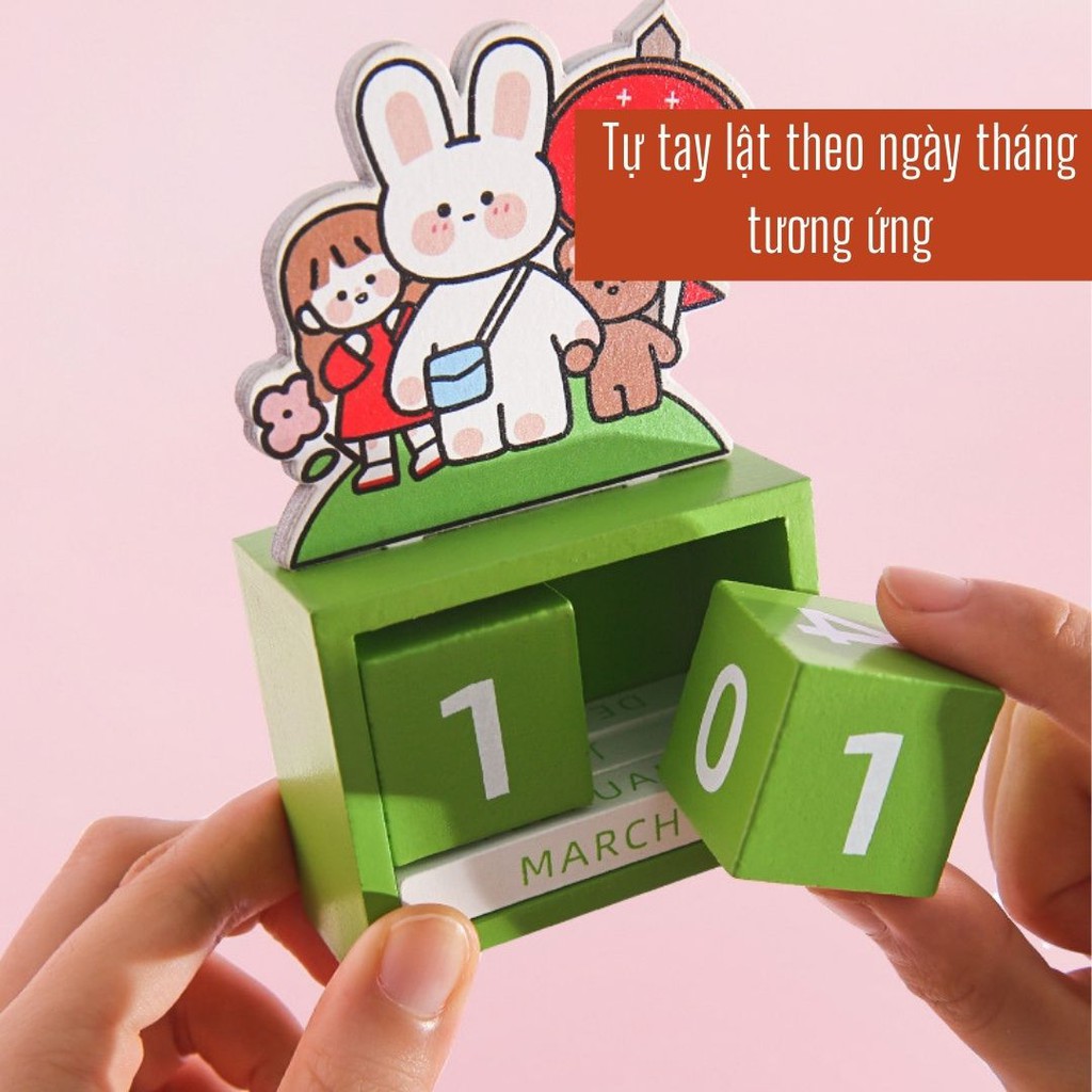 Lịch gỗ để bàn sáng tạo dễ thương