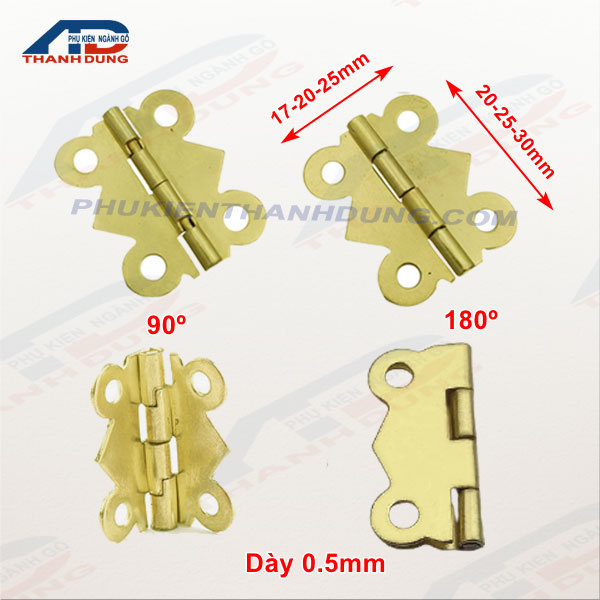 [4 CÁI+VÍT ]Bản Lề Cánh Bướm Màu Vàng