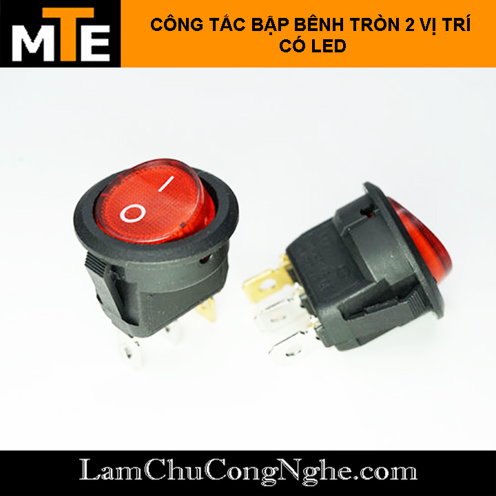 Công tắc bập bênh tròn 2 vị trí có LED KCD1