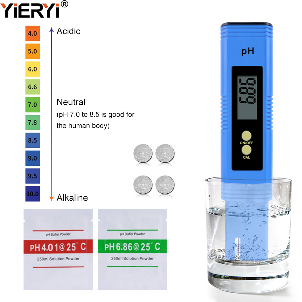 yieryi water quality tester PH Meter PH tester 0-16 Measur Range for Household Drinking, Pool and Aquarium Water