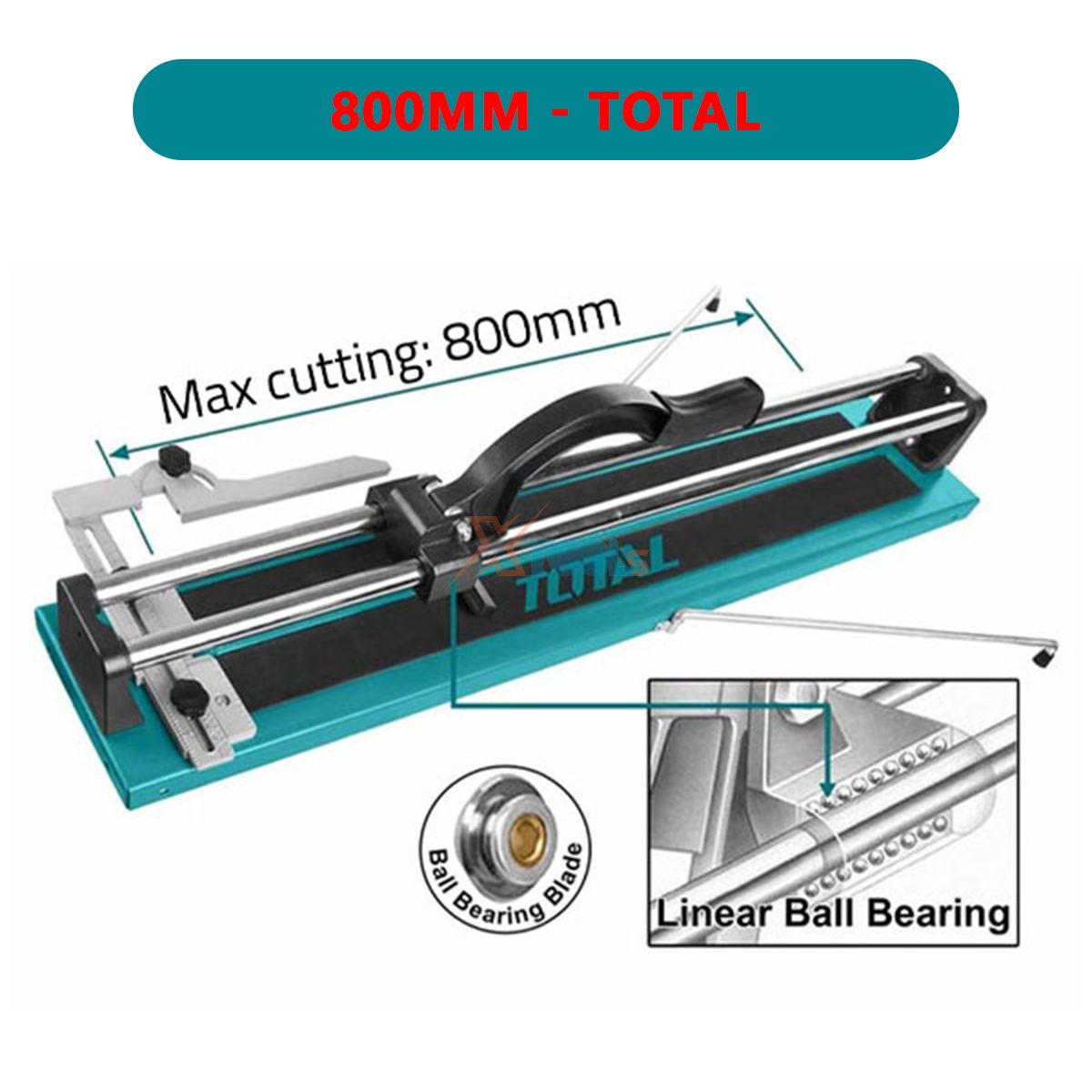 Bàn cắt gạch men đẩy tay TOTAL THT576004 dao cắt gạch chiều dài cắt 60-80cm thanh trục đôi tránh vỡ gạch khi cắt