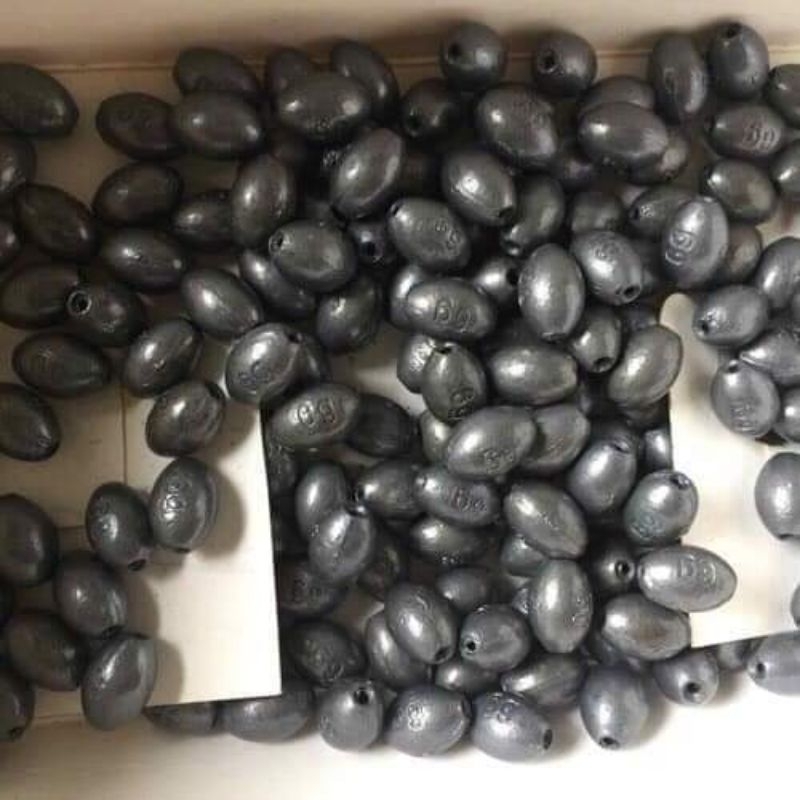 1kg chì câu cá,chì bầu dục câu cá xuyên tâm chất lượng